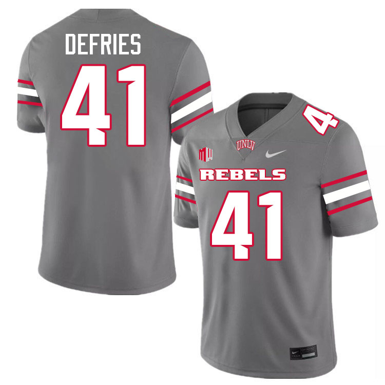 #41 Brock DeFries UNLV Rebels College Football Jersey Stitched-Grey